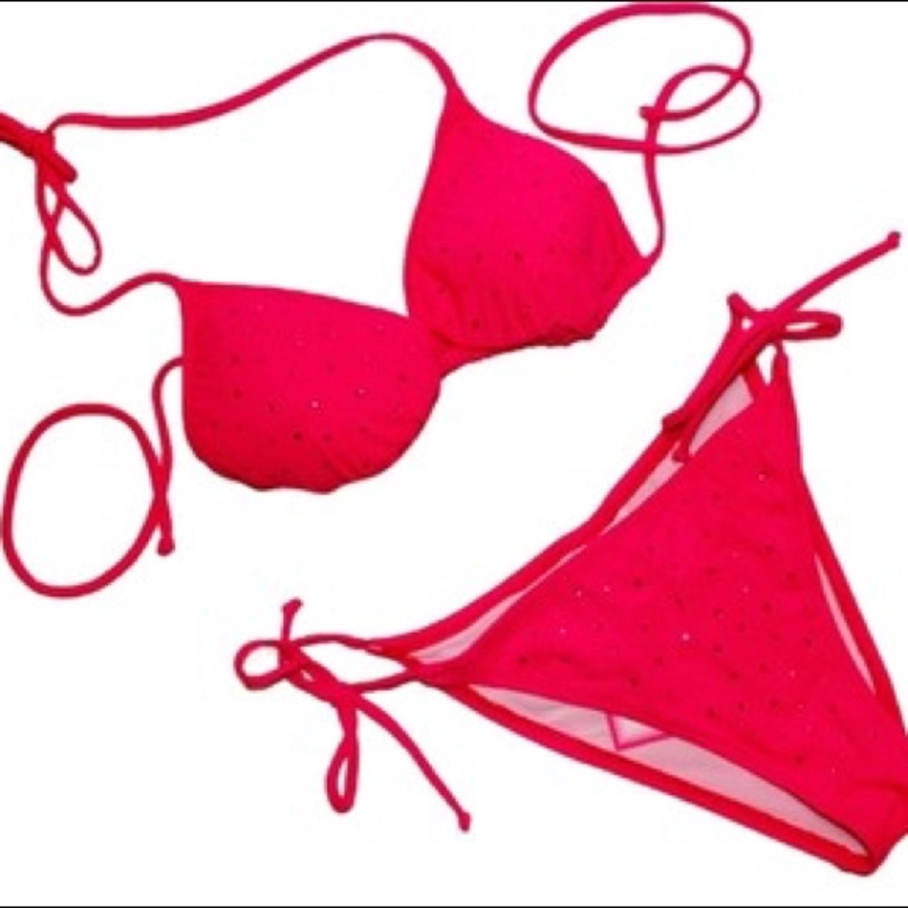 NWT Sundek pink rhinestone bikini set